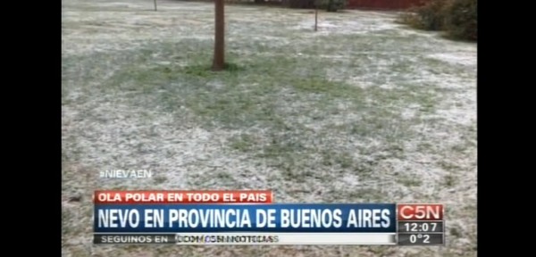 Nevadas en la provincia de Buenos Aires