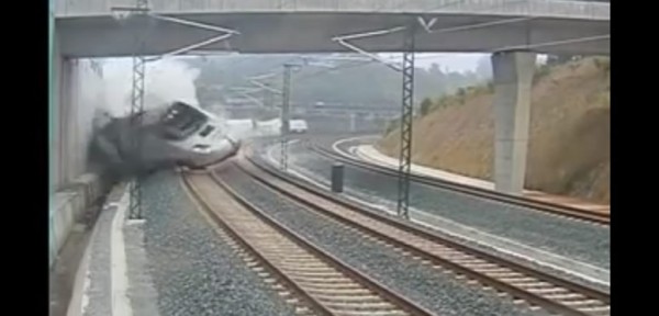 El video del accidente del tren en Espa�a