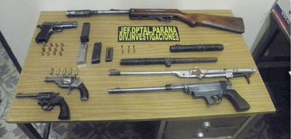 Ocho armas de fuego fueron secuestradas en diversos operativos