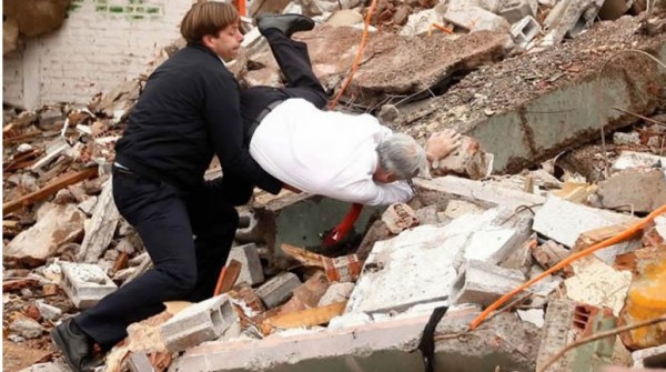 Blooper del presidente de Chile mientras supervisaba una demolici�n
