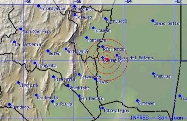 Un temblor sacudi� a Santiago del Estero