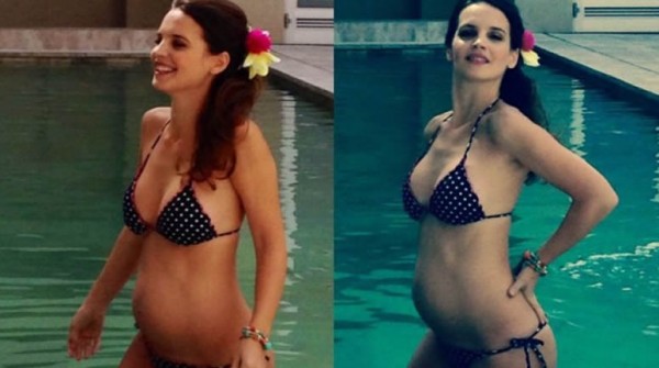 Con su panza de 5 meses, Sabrina es toda una diosa