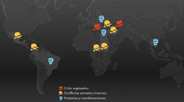 Mapa de un mundo en crisis: infograf�a de los conflictos que a�n permanecen abiertos