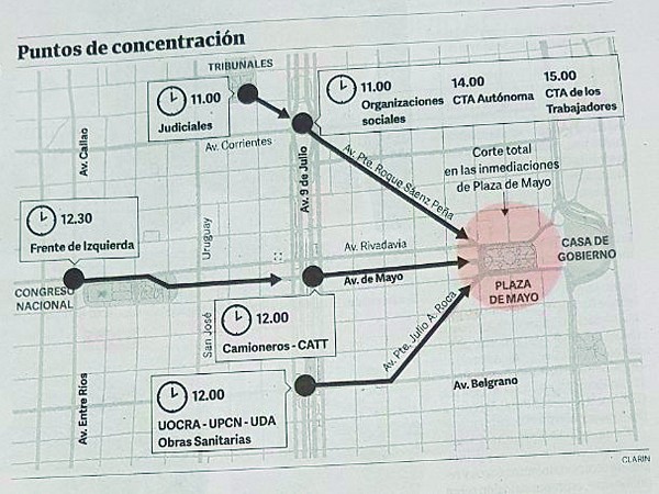 CGT: principales sindicatos y puntos de concentraci�n 