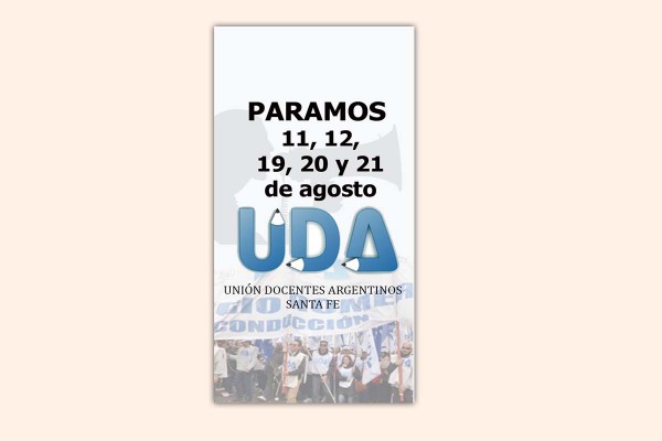 UDA para 11, 12, 19, 20 y 21 de agosto