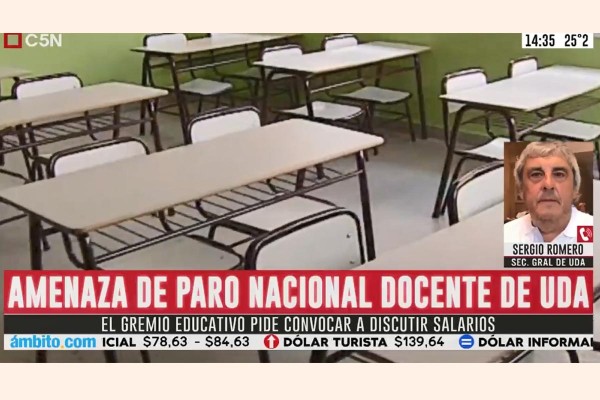 UDA advierte que podra realizar un paro nacional docente