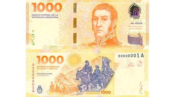 El nuevo billete de $1.000 fue premiado como el ms seguro de Amrica Latina
