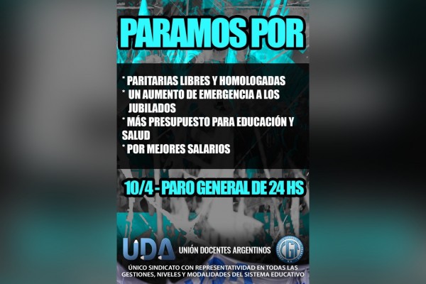 UDA convoca al paro y movilizacin de la CGT