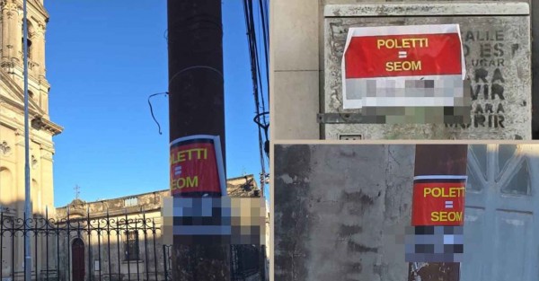 Seom - Santa Fe: aparecieron carteles contra Poletti en distintos puntos de la ciudad