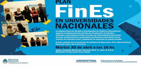 Lanzan plan Fines para el nivel universitario